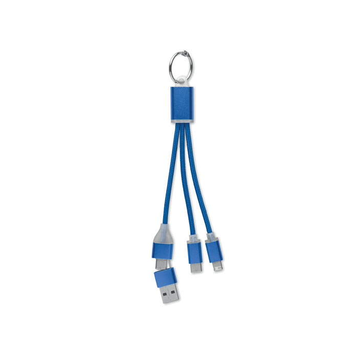 Câble de charge publicitaire 4 en 1 type C BLUE Bleu royal
